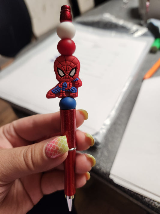 Spidey Silicone Beaded Pen or Keychain