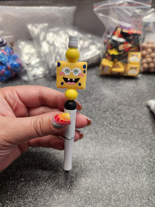 Sponge Silicone Beaded Pen or Keychain