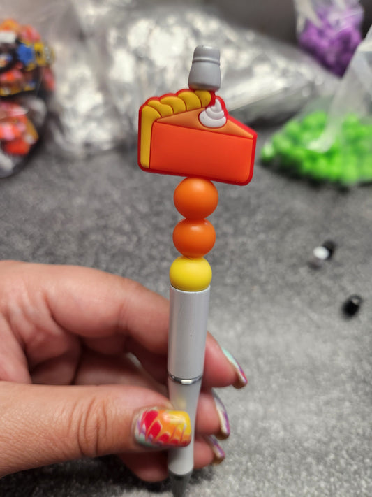 Pumpkin Pie Silicone Beaded Pen or Keychain
