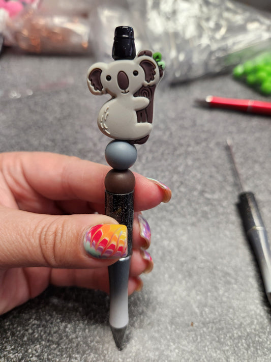 Koala Silicone Beaded Pen or Keychain