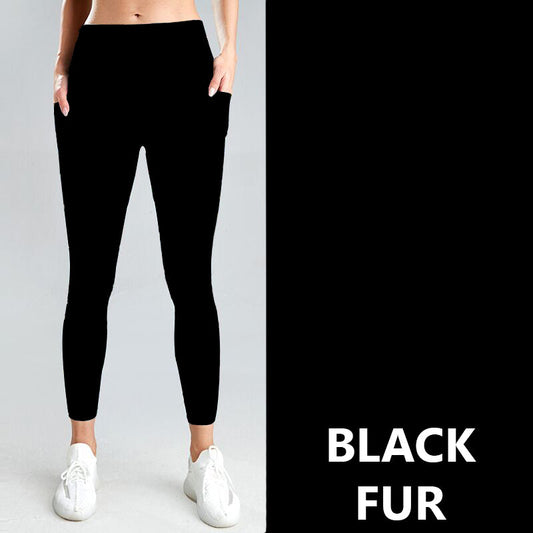 Black Fur Leggings PREORDER B107