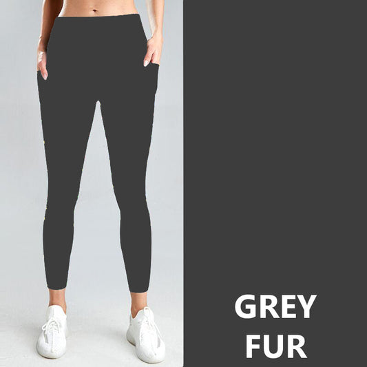 Grey Fur Leggings PREORDER B107